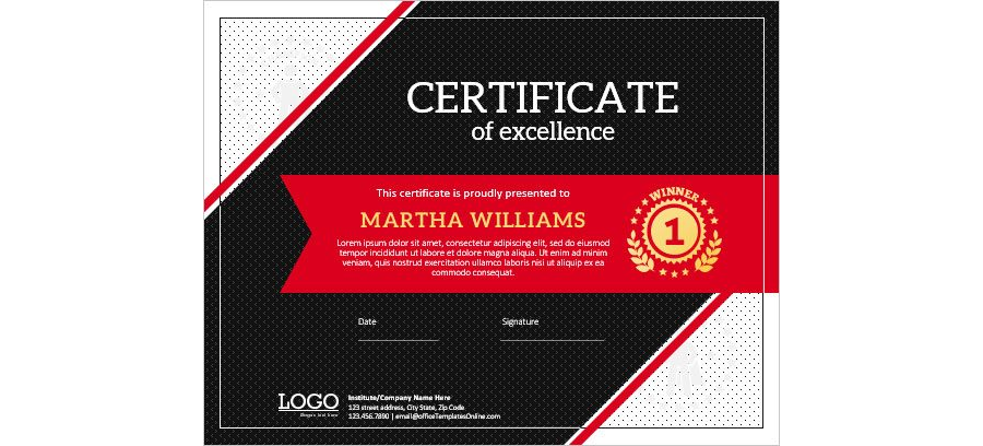 Download Certificate of Excellence Template