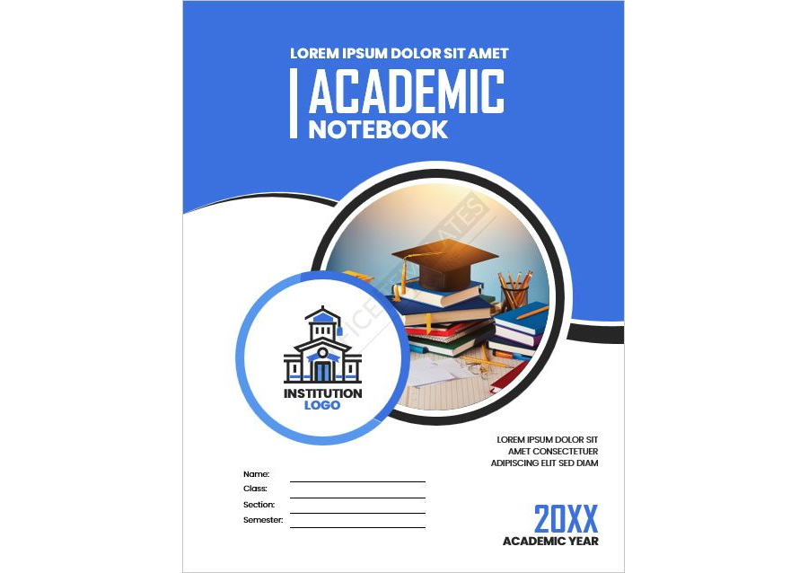 Academic Notebook Cover Page Template