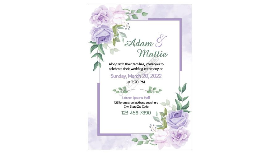 Download Wedding Invitation Format for Microsoft Word - Spring Theme