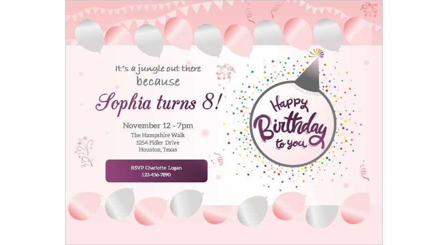 Download Elegant Birthday Poster Template for MS Word