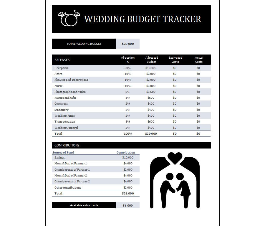 Download Wedding Budget Planner & Tracker Template