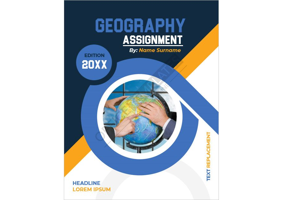 Assignment Cover Page Template for Geography Projects in MS Word Format