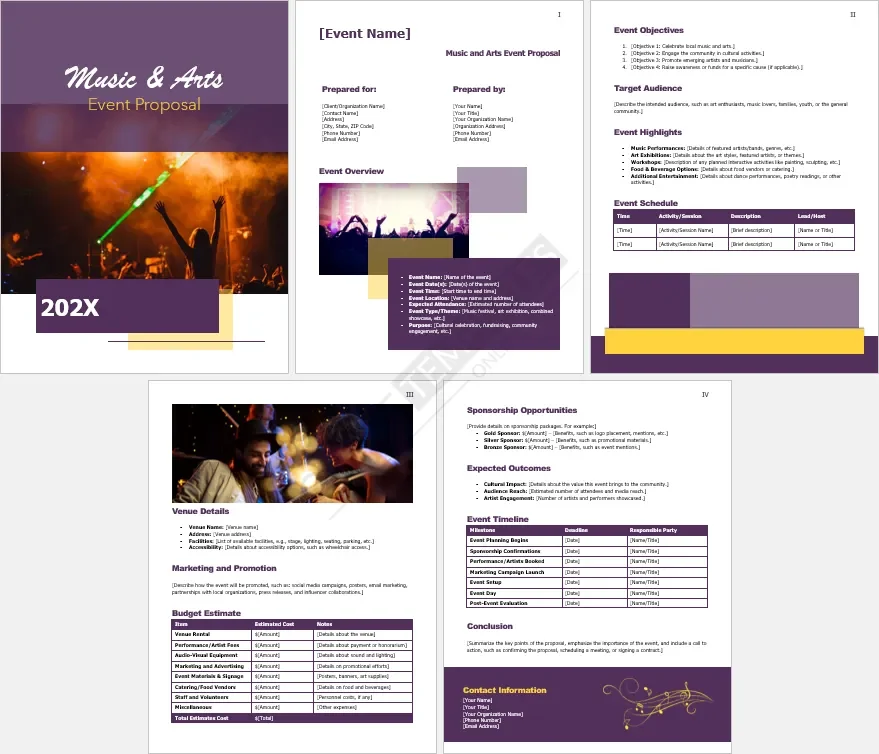 Music and Arts Event Proposal Template