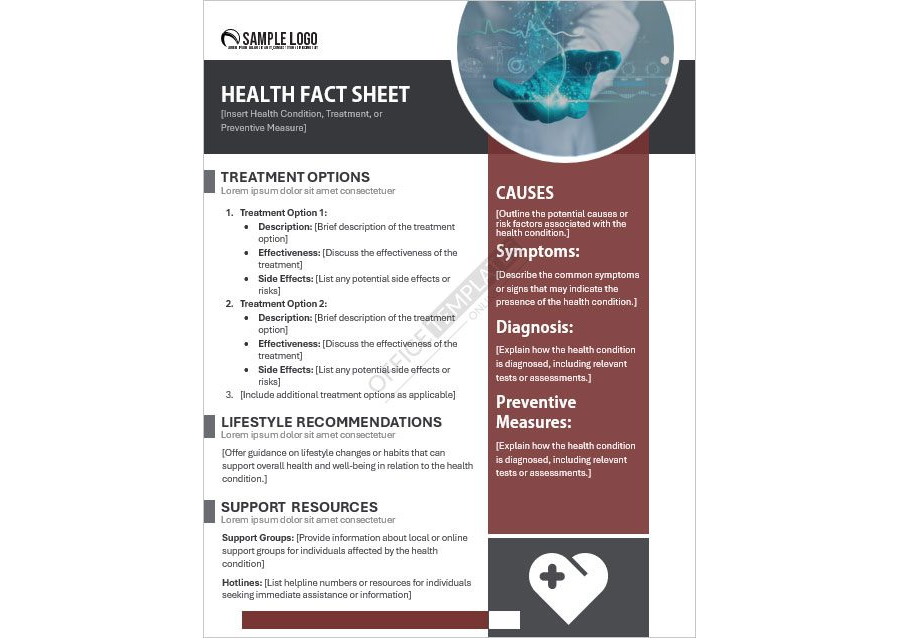 Health Fact Sheet Template