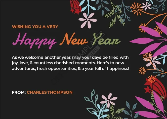 Handmade Style New Year Card Template