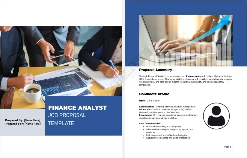 Finance Analyst Job Proposal Template