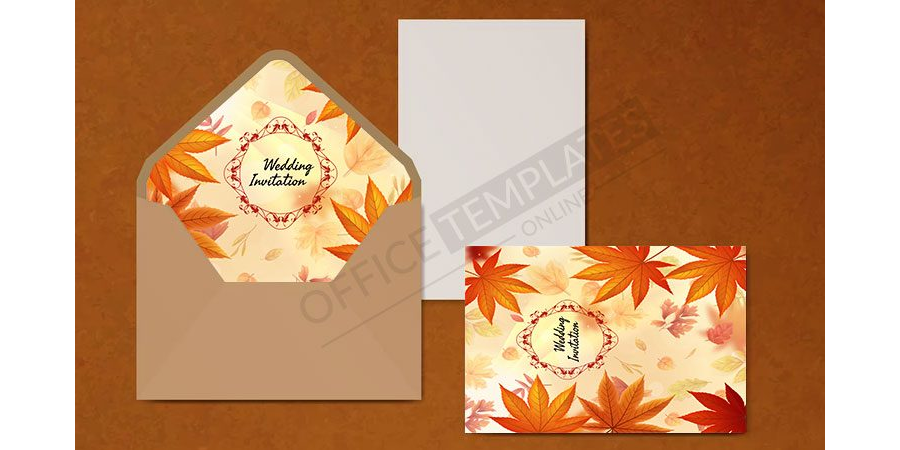 Fall Wedding Envelope Template in MS Word Format