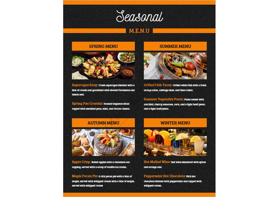 Seasonal Menu Template