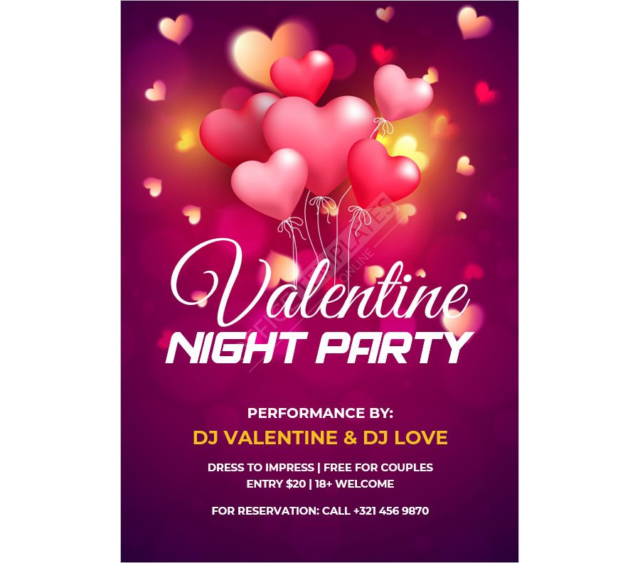 Valentines Day Poster Design In Ms Word Format