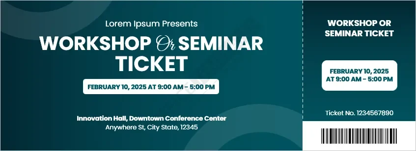 Workshop or Seminar Ticket Template