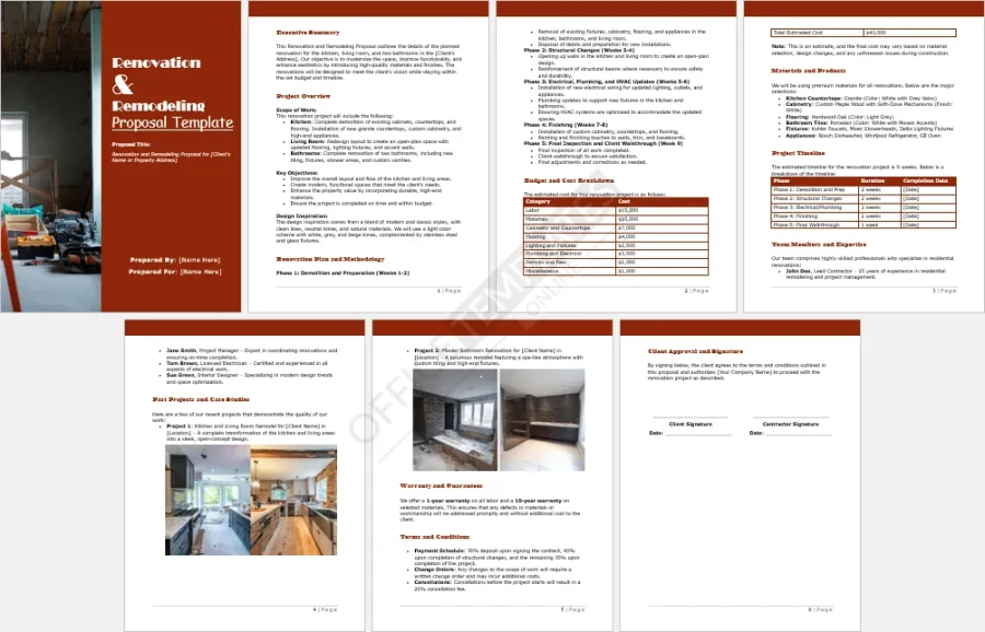 Renovation and Remodeling Proposal Template
