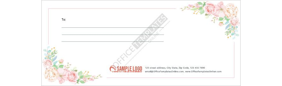 Download 10 Size Floral Envelope Format for MS Word