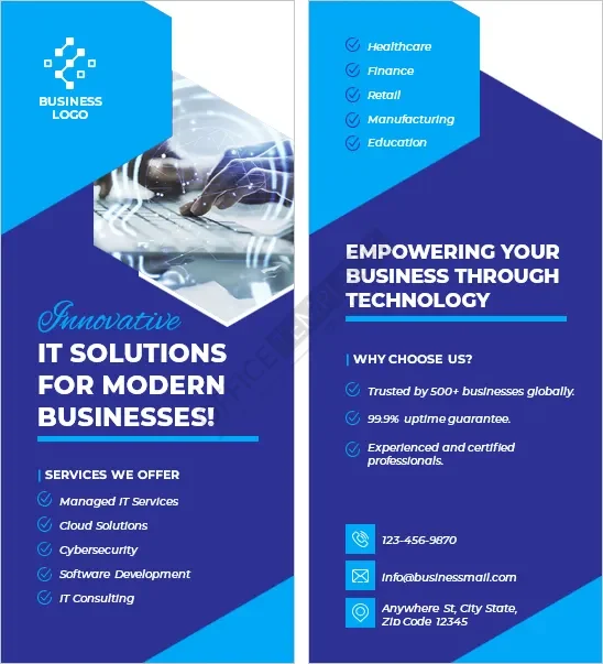 Technology or IT Services Rack Card Template