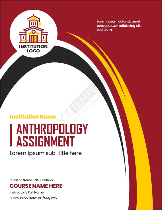 Anthropology Assignment Cover Page Template