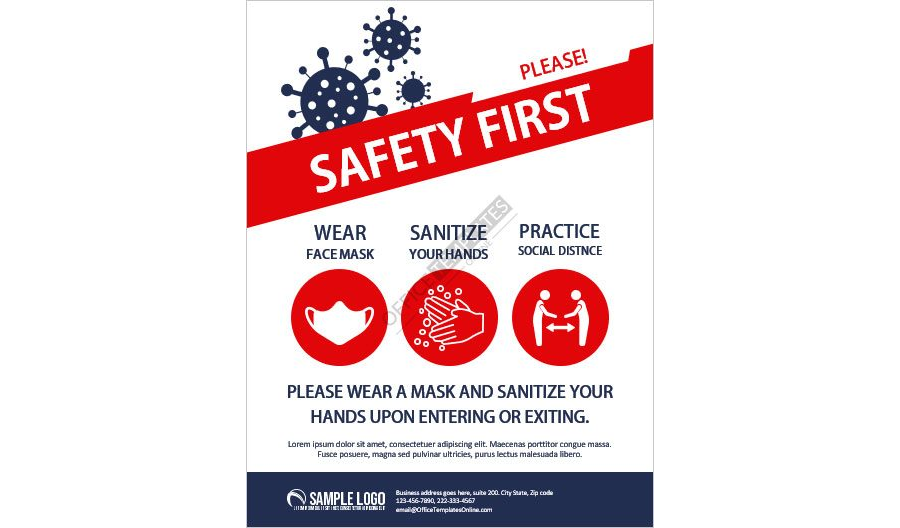 Download COVID-19 Safety Measures Outoor Sign - MS Word