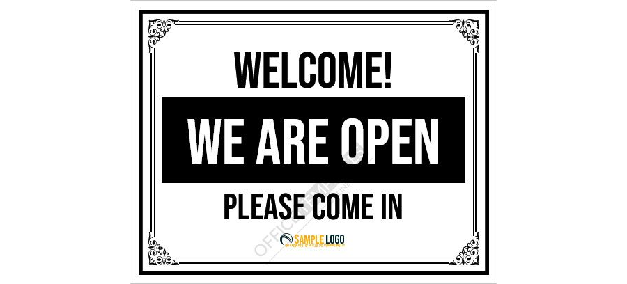 Download We are open - Business Outdoor Sign Template for MS Word