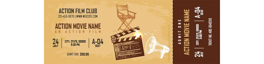 Action Movie Ticket Design in MS Word