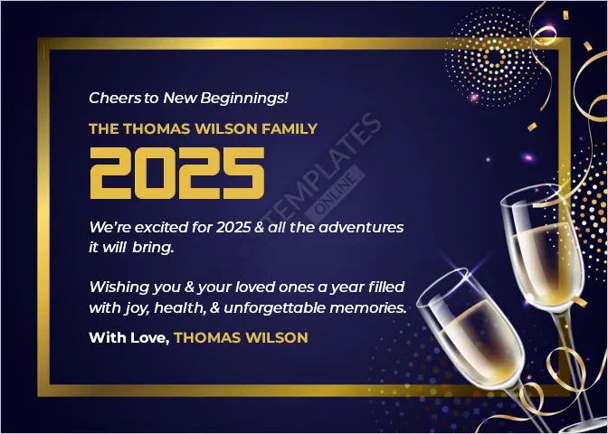 Personalized Family New Year Card Template