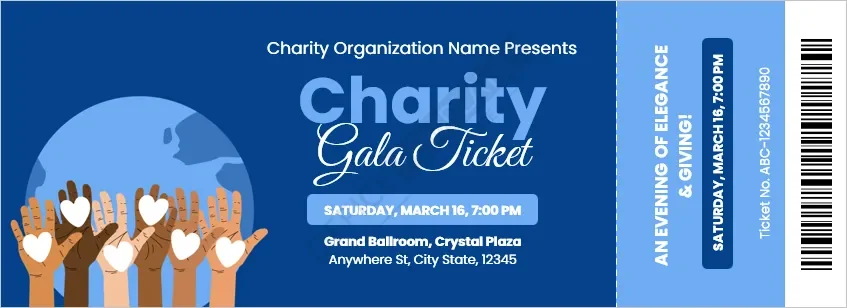 Charity Gala Ticket Template