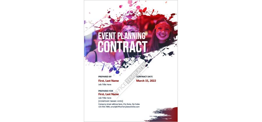 Download Event Planning Contract Template for MS Word
