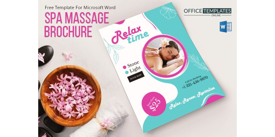 Spa Massage Brochure Design in MS Word