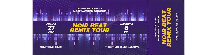 Concert Ticket Invitation Template in MS Word