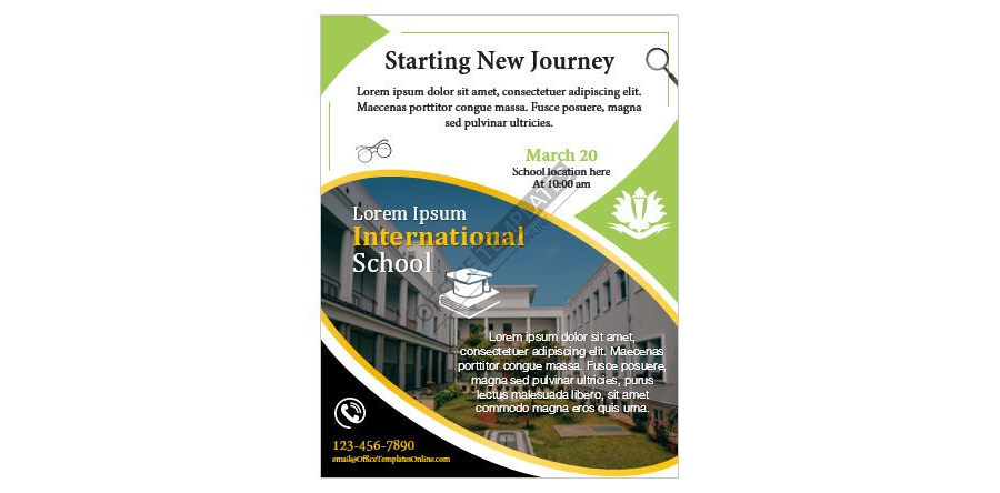 Download New School/Institute Inauguration Flyer Design in MS Word