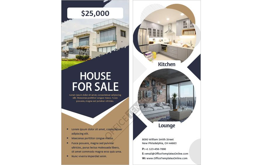 Download Home for Sale Rack Card Template in MS Word