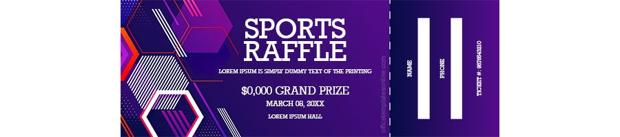 Sports Raffle Ticket Template in MS Word