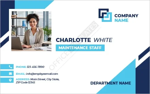 Maintenance Staff Name Card Template