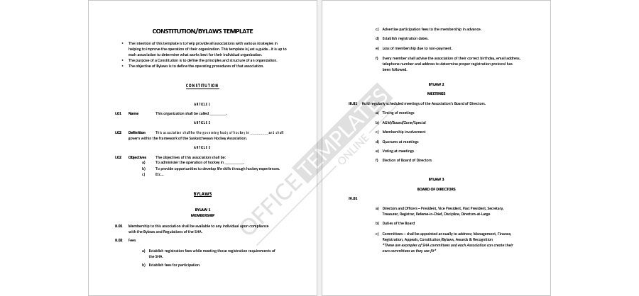 Download Corporate Bylaws Format 02