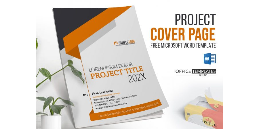 Project Cover Page Design Template in MS Word