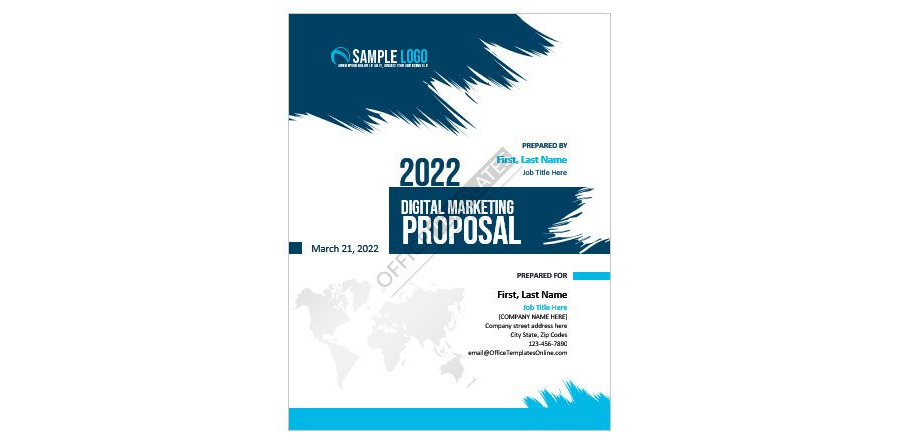 Download Digital Marketing Proposal Cover Page format in Microsoft Word