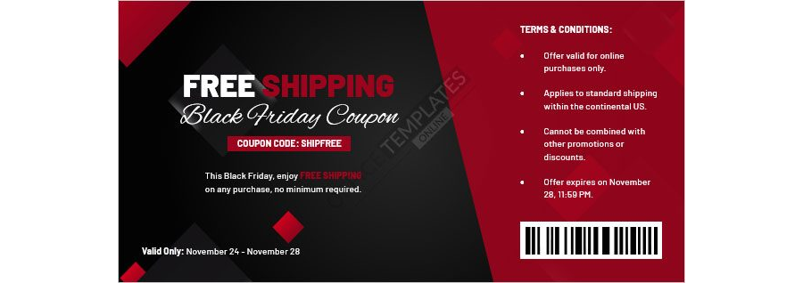 Free Shipping Black Friday Coupon Template