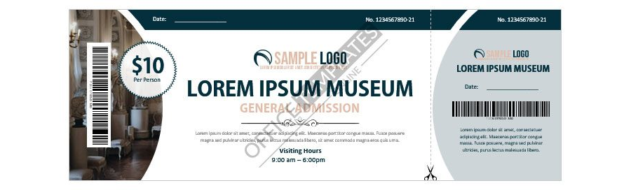 Download Museum Ticket Sample for Microsoft Word