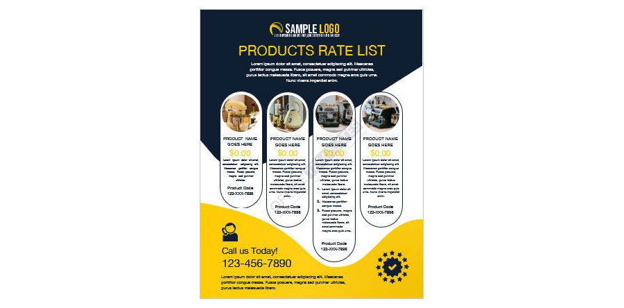 Download Printable Price List Flyer Design for any type of Product - MS Word