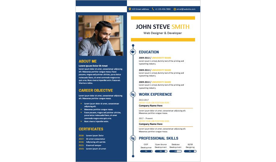 College Resume Template in MS Word # 5
