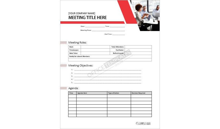 Meeting Agenda Sample in MS Word