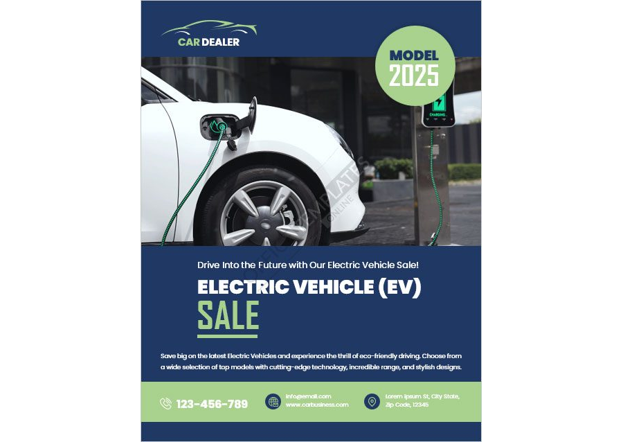 Electric Vehicle (EV) Sale Flyer Template
