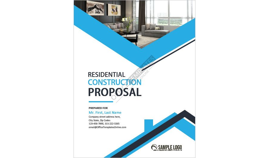 Download Residential Construction Proposal Format with Cover & Inner Page Designs
