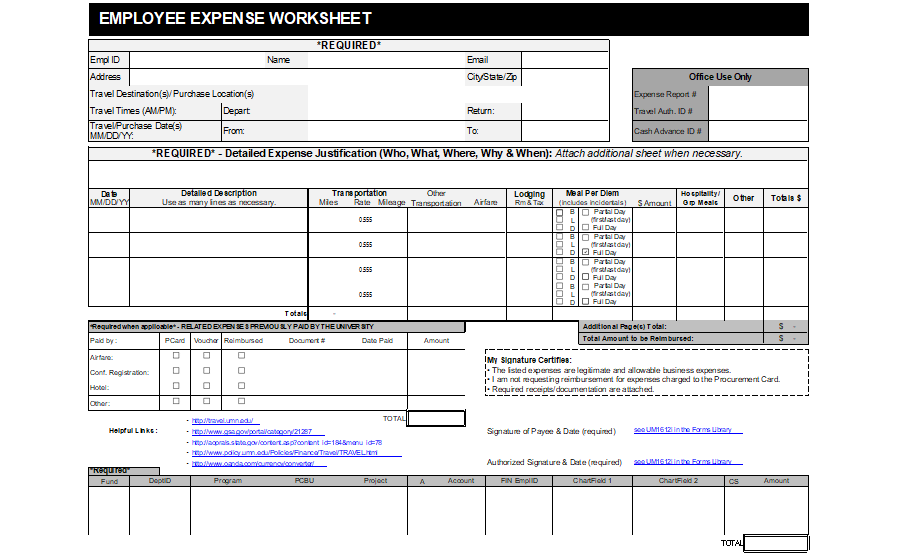 Employee Expense Report