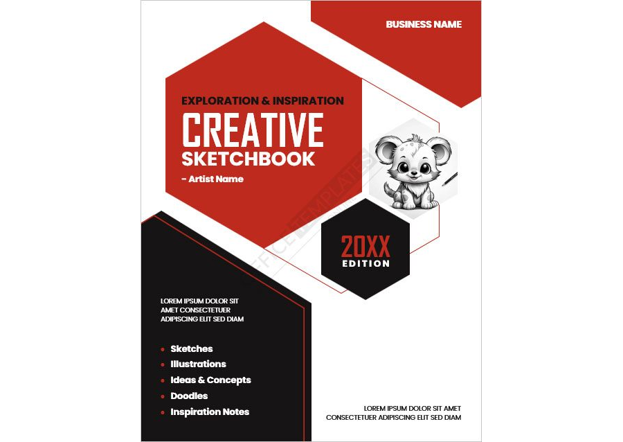 Creative Sketchbook Cover Page Template