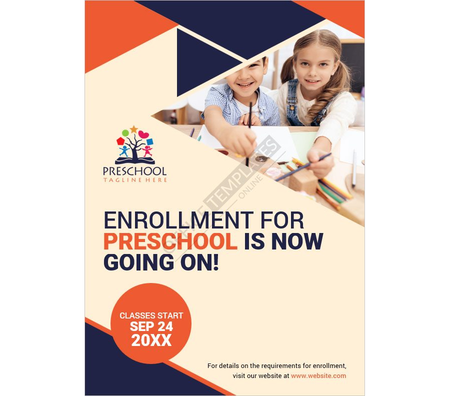 Preschool Poster Template for MS Word