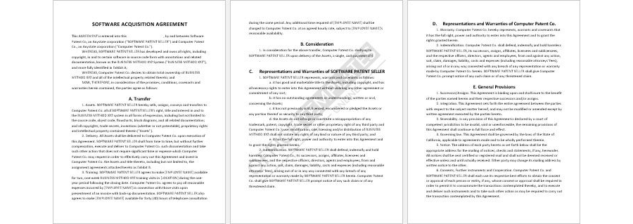 Software Acquisition Agreement Template