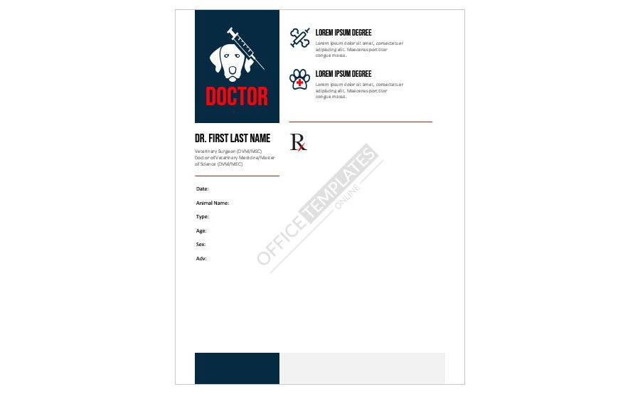 Download Veterinary Doctor Prescription Pad Template - [MS Word]