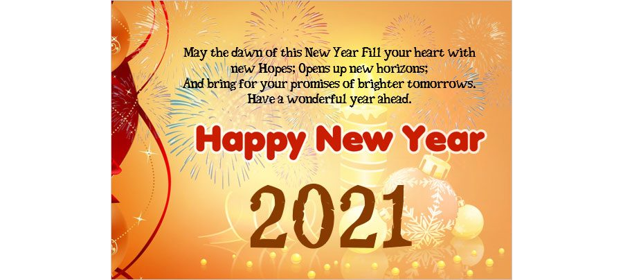 Happy New Year Card with Fireworks