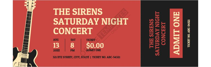 Admit-One Concert Ticket Template