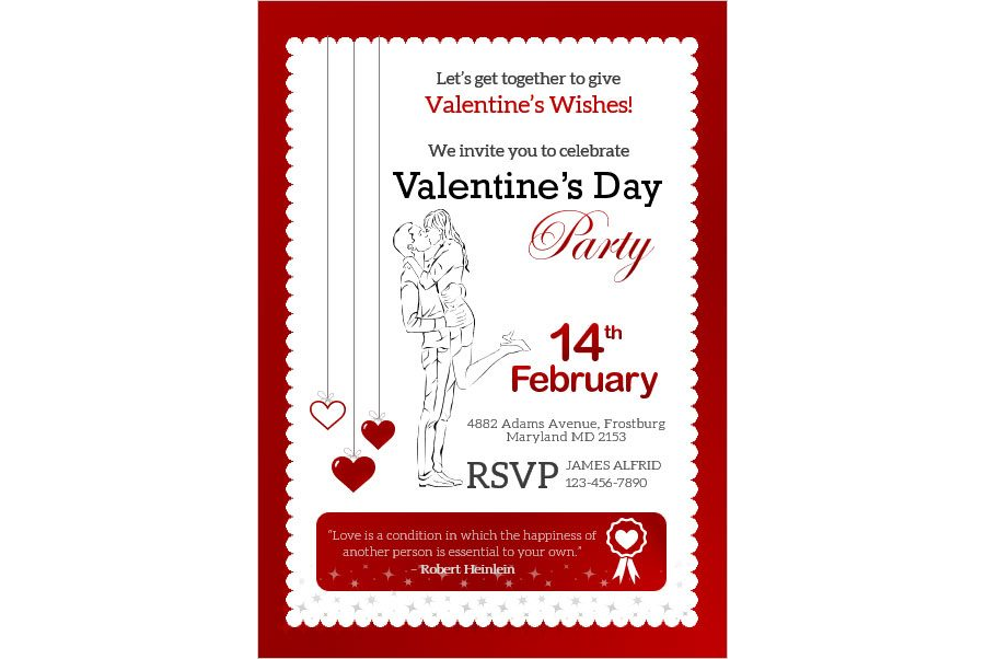 Download Valentine's Party Invitation Template for MS Word