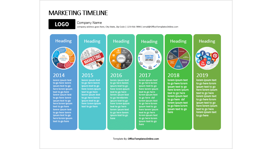 MS Word Marketing Timeline Template