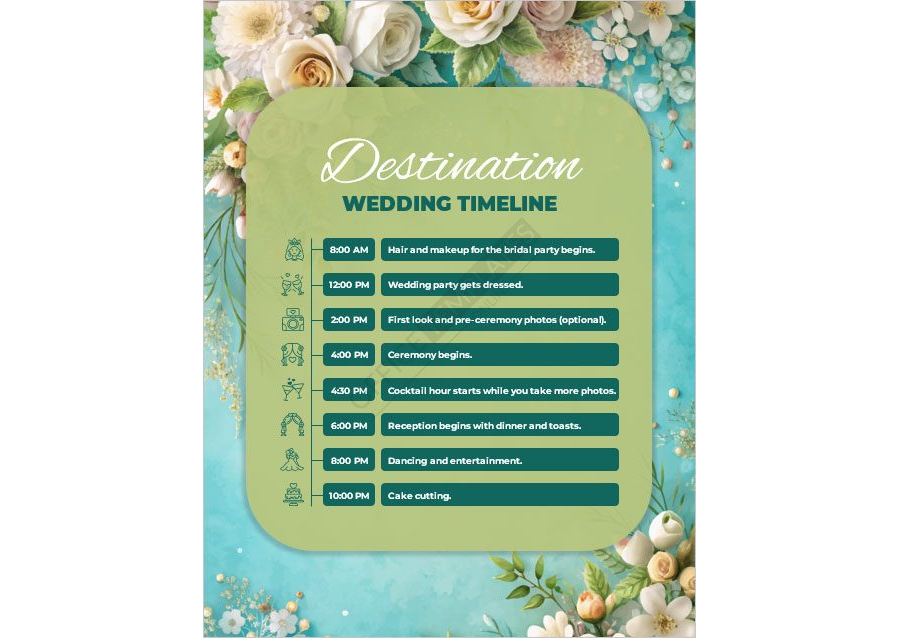 Destination Wedding Timeline Template